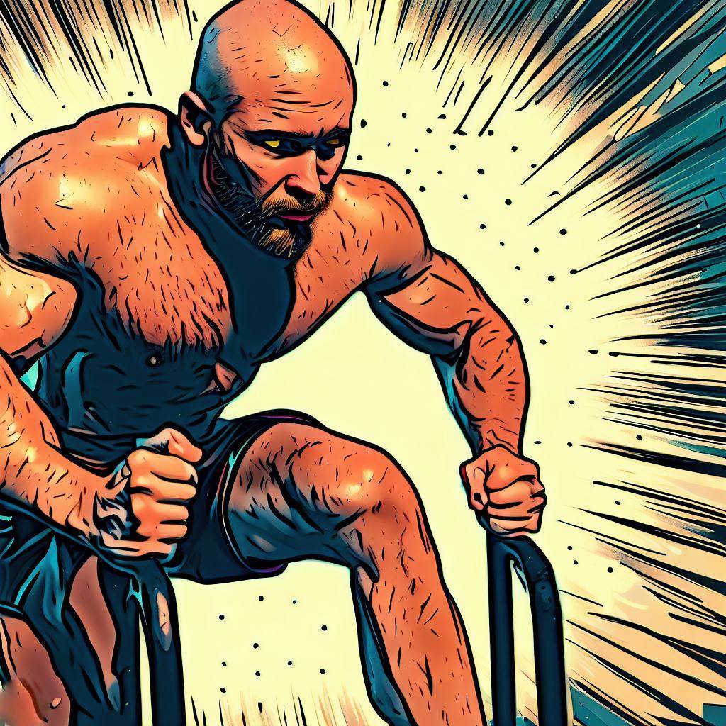 High-intensity interval training (HIIT) session - Comic book style