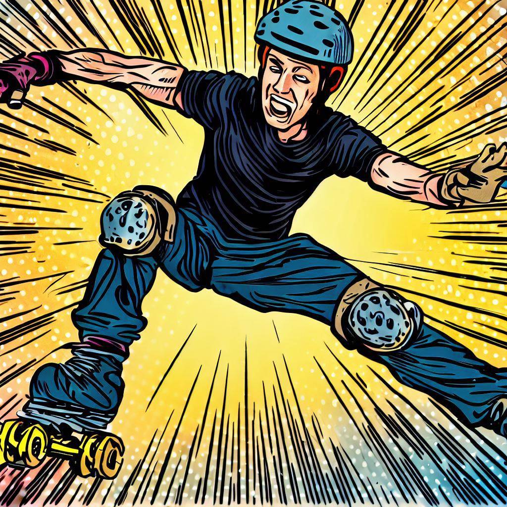 Aggressive rollerblading tricks - Comic book style