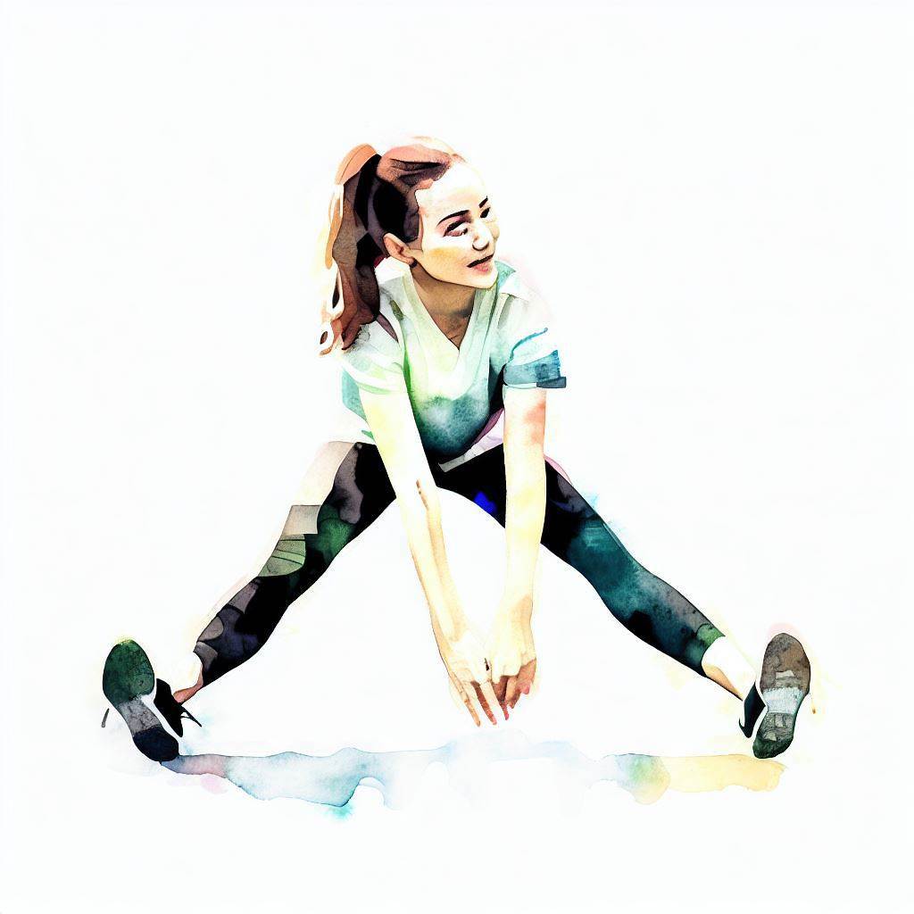 Stretching exercises before running - Watercolor style